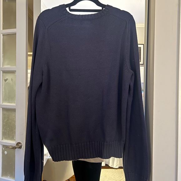 Ralph Lauren Flag Cotton Crewneck Sweater Women’s Navy - Picture 7 of 7